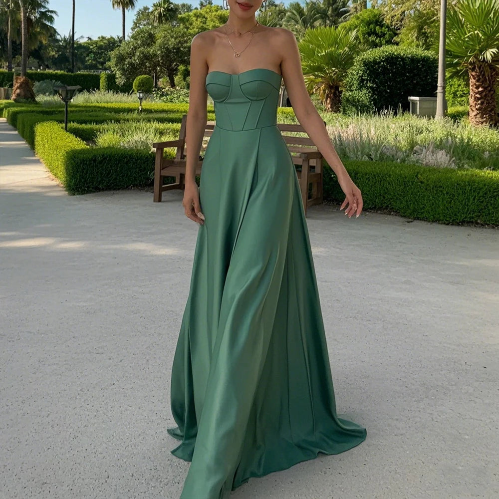 Vestido Plissado Giardino Émeraude