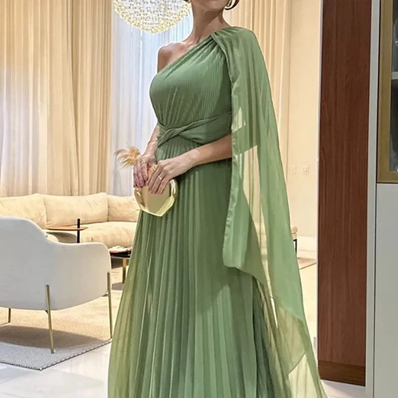 Vestido Plissado Giardino Émeraude