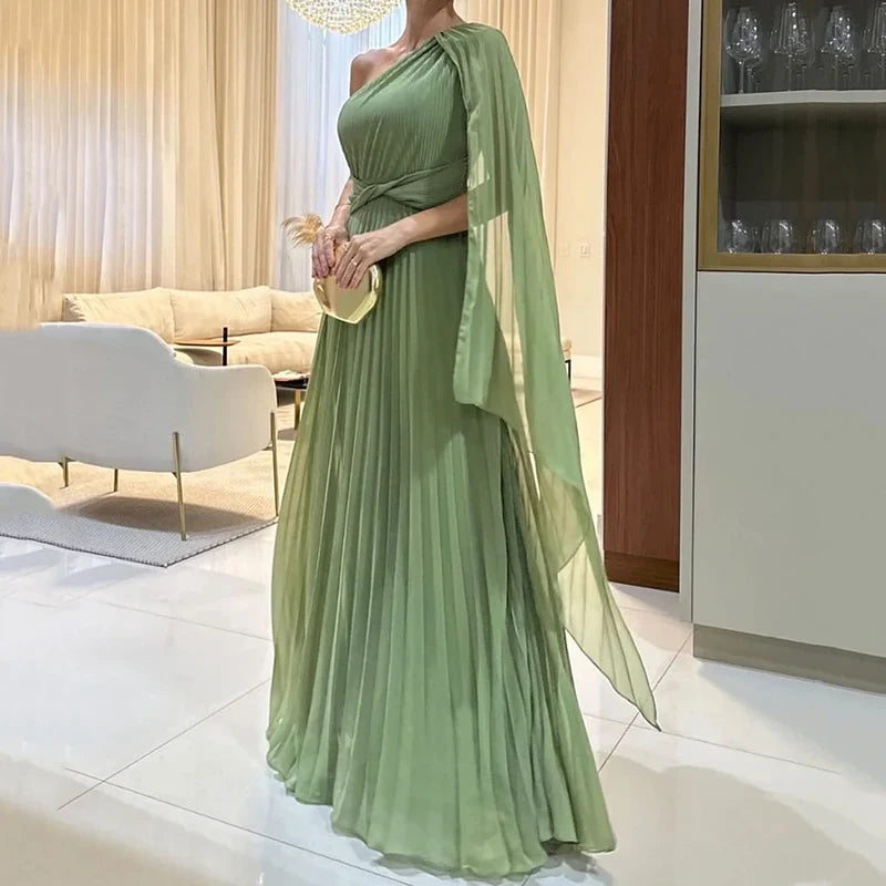 Vestido Plissado Giardino Émeraude